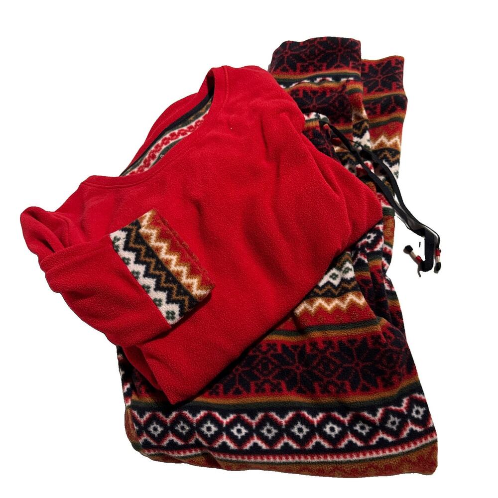 Cuddl Duds PJs set pajamas fleece Nordic rated Women’s XL